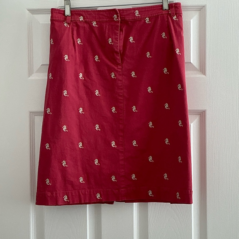 Red Seahorse Patterned Skirt